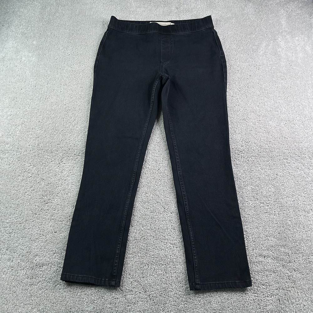 Soft Surroundings Jeans Womens Medium Black Ultimate Denim Pull On Slim Leg Pant